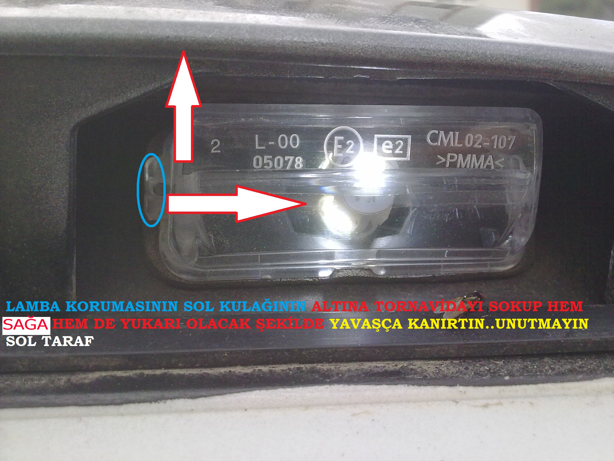 Toyota Avensis T27 Plaka ampülü değiştirme/Resimli anlatım...